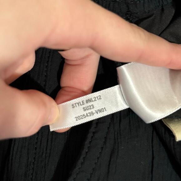 Women's Size M Madewell Crinkled Crepe Straight-Leg Crop Black Pants Airy Drapey - Picture 6 of 6